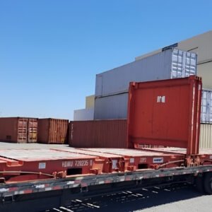 20ft x 8ft Used Flat Rack Shipping Container – CSC Plated Heavy-Duty Steel Container